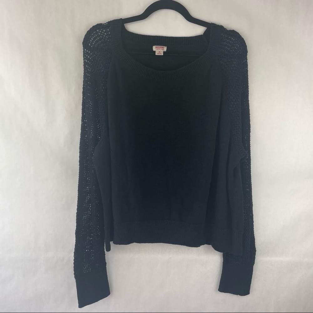 Mossimo Knit Black Sweater w/ Open Knit Sleeves Size 4X